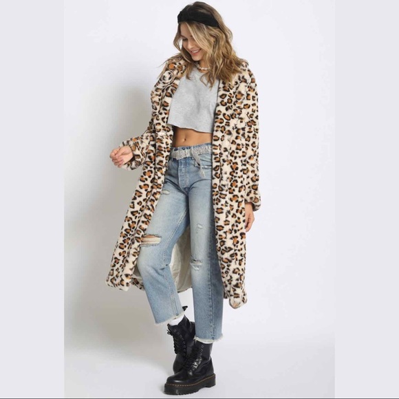 Leopard Print Faux Fur Coat - Picture 3 of 7